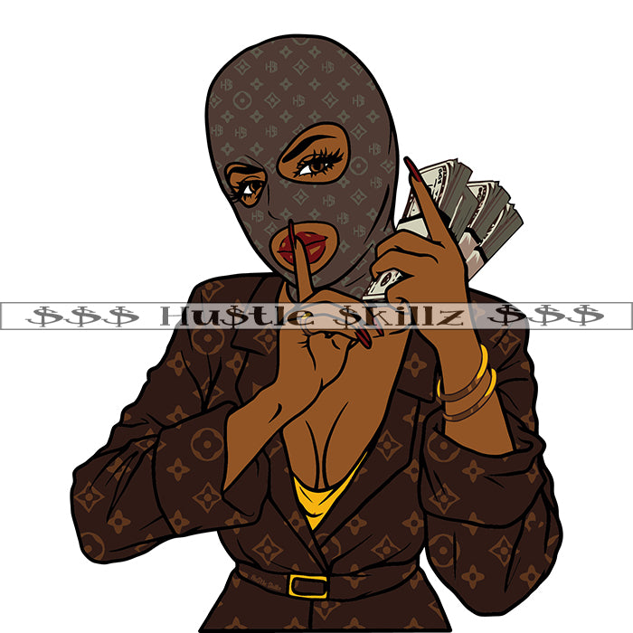 Gangster Woman Wearing LV Ski Mask Gangsta Dope Girl Hustle Skillz Hus –  HustleSkillz
