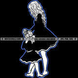 Mom Daughter Black And White Design Happy Mothers Day Matching Outfits Dress Caucasian Mommy Mum Kids Child Logo Hustle Skillz SVG PNG JPG Vector Cut Files Silhouette Cricut