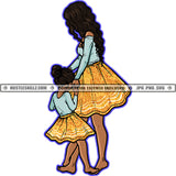 Mom Daughter Happy Mothers Day Matching Outfits Dress Caucasian Mommy Mum Kids Child Logo Hustle Skillz SVG PNG JPG Vector Cut Files Silhouette Cricut