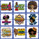 Bundle 9 Designs Melanin Woman Mom Queen Grind Hustle Skillz Dope Hustler Hustling Designs For Products SVG PNG JPG Cut Cutting