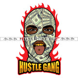 Hustle Gang Gangster Man Money Ski Mask Tongue Out Piercing Gold Teeth Hustle Skillz Dope Hustler Hustling Epic Designs For Products SVG PNG JPG EPS Cut Cutting