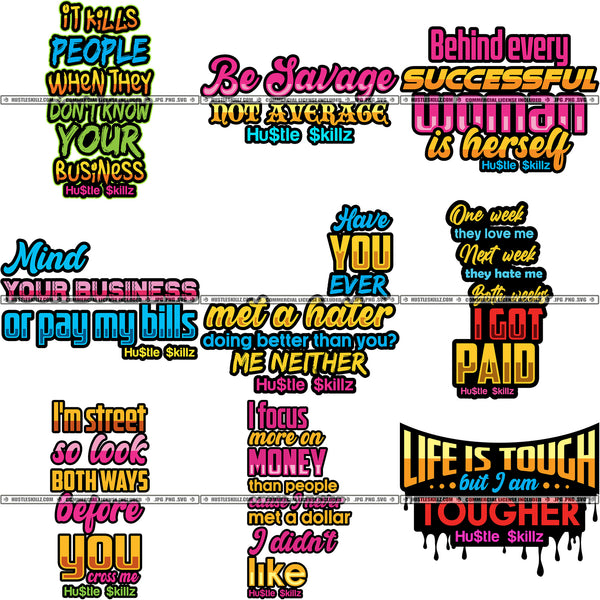 Free Bundle Hustle Designs Gangster Street Hu$tle $killz Grind Hustler Designs For Commercial Use SVG PNG JPG Cut Cutting