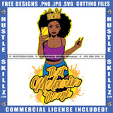 That Melanin Though Black Melanin Queen Woman Jeweled Crown Phone Graphic Hustle Grind Logo Hustle Skillz SVG PNG JPG Vector Cut Files Silhouette Cricut