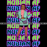 Nubian AF Woman Lola Short Skirt Shorts Long Braid Locs Tumbler Cup Image Graphic Hustler Grind Logo Hustle Skillz SVG PNG JPG Vector Cut Files Silhouette Cricut