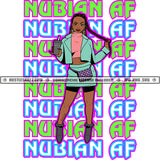 Nubian AF Woman Lola Short Skirt Shorts Long Braid Locs Tumbler Cup Image Graphic Hustler Grind Logo Hustle Skillz SVG PNG JPG Vector Cut Files Silhouette Cricut