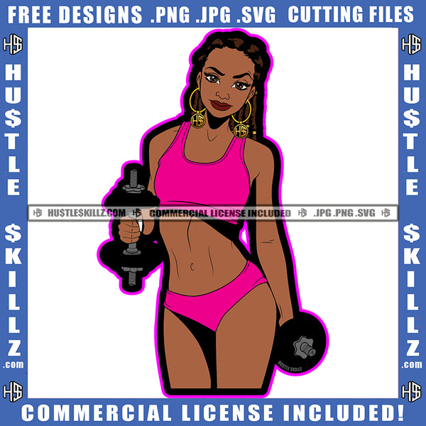 Mama Fitness Woman Silhouette Lift Dumbbells' Workout Gym Arms Exercise Graphic Grind Logo Hustle Skillz SVG PNG JPG Vector Cut Files Silhouette Cricut