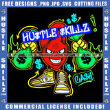 Money Bag Carrying Cash Bags Dripping Dinero Dollar Grinding Hustler Logo Hustle Skillz SVG PNG JPG Vector Cut Files Silhouette Cricut