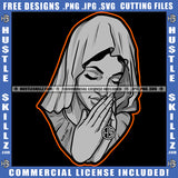 Woman Hands Praying Pray Rosary Beads Faith Hope God Catholic Hustler Logo Hustle Skillz SVG PNG JPG Vector Cut Files Silhouette Cricut