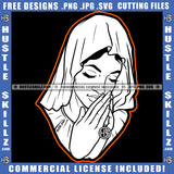 Woman Hands Praying Pray Prayers Rosary Beads Faith Hope God Catholic Hustler Logo Hustle Skillz SVG PNG JPG Vector Cut Files Silhouette Cricut