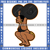 Fitness Woman Silhouette Lift Weights Dumbbells' Workout Gym Exercise Graphic Grind Hustler Earing Logo Hustle Skillz SVG PNG JPG Vector Cut Files Silhouette Cricut