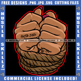 Melanin Woman Hands Bind Rope Logo Hustle Skillz SVG PNG JPG Vector Cut Files Silhouette Cricut