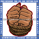 Melanin Woman Hands Bind Rope Logo Hustle Skillz SVG PNG JPG Vector Cut Files Silhouette Cricut