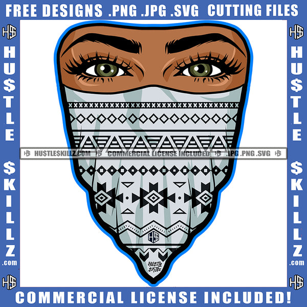 Nubian Woman Mask Watch Eyes Graphic Grind Logo Hustle Skillz SVG PNG JPG Vector Cut Files Silhouette Cricut