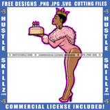 Birthday Queen Melanin Woman Girl Cake Female Party Crown Afro Hair Happy Celebration Logo Hustle Skillz SVG PNG JPG Vector Cut Files Silhouette Cricut