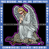 Gangster Angel Money Stacks Cross Book Gun Protection Weapon Hustler Grinding Logo Hustle Skillz SVG PNG JPG Vector Cut Files Silhouette Cricut