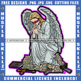 Gangster Angel Money Stacks Cross Book Gun Protection Weapon Hustler Grinding Logo Hustle Skillz SVG PNG JPG Vector Cut Files Silhouette Cricut