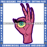 Hand Green One Eye Scary Monster Abstract Fingernails Graphic Icon Grind Hustler Logo Hustle Skillz SVG PNG JPG Vector Cut Files Silhouette Cricut