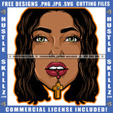 African American Lady Nubian Woman Lip Cross Logo Hustle Skillz SVG PNG JPG Vector Cut Files Silhouette Cricut