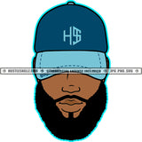 Bearded Handsome Man Baseball Cap Logo Designs Elements Hustle Skillz SVG PNG JPG Vector Cutting Files Silhouette Cricut