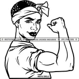 Black Man Gay Headband Flexing Strong Power Black And White Designs Hustle Skillz SVG PNG JPG Vector Cutting Files Silhouette Cricut