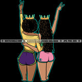 Queens Girls Best Friends Buddies Sisters Sistas Woman Together Queen Crown Logo Hustle Skillz SVG PNG JPG Vector Cut  Files Silhouette Cricut