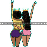 Queens Girls Best Friends Buddies Sisters Sistas Woman Together Queen Crown Logo Hustle Skillz SVG PNG JPG Vector Cut  Files Silhouette Cricut