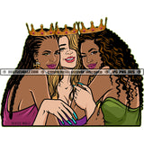 Queens Love Hugging Best Friends Buddies Sisters Sistas Woman Together Queen Crown Logo Hustle Skillz SVG PNG JPG Vector Cut  Files Silhouette Cricut
