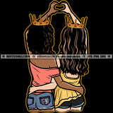 Queens Girls Love Support Best Friends Heart Hugging Buddies Sisters Sistas Woman Together Queen Crown Logo Hustle Skillz SVG PNG JPG Vector Cut  Files Silhouette Cricut