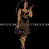 Melanin Woman Blowing Kisses Sexy Outfit Logo Hustle Skillz SVG PNG JPG Vector Cut  Files Silhouette Cricut