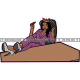 Business Woman Boss Lady Queen Crown Desk Office Logo Hustle Skillz SVG PNG JPG Vector Cut  Files Silhouette Cricut