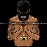 Man Praying God Gangster Gangsta Ski Mask Tattoo Rap Hip Hop Ghetto Street Boy Logo Hustle Skillz SVG PNG JPG Vector Cut  Files Silhouette Cricut