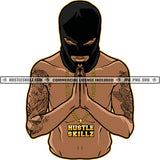 Man Praying God Gangster Gangsta Ski Mask Tattoo Rap Hip Hop Ghetto Street Boy Logo Hustle Skillz SVG PNG JPG Vector Cut  Files Silhouette Cricut