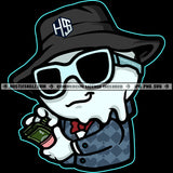 Gangster Ice-cream Man Snowman Counting Money Hustle Skillz SVG PNG JPG Vector Cut Files Silhouette Cricut