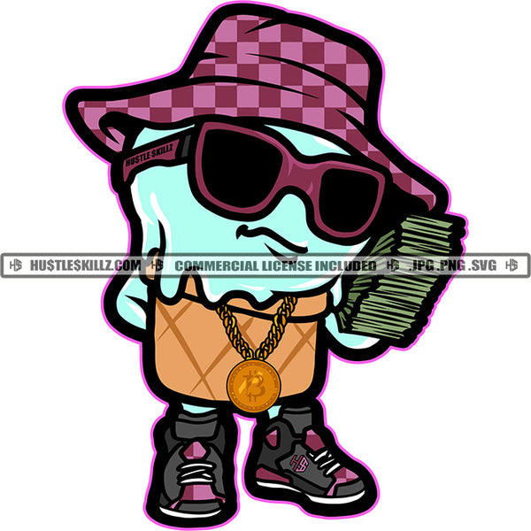 Ice-cream Man Money Stack Snowman Hustler Grind Hustle Skillz SVG PNG JPG Vector Cutting Files Silhouette Cricut