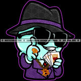 Ice-cream Man Snowman Gambling Casino Cards Classy Suit Hustle Skillz SVG PNG JPG Vector Cutting Files Silhouette Cricut