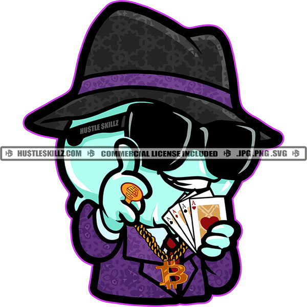 Ice-cream Man Snowman Gambling Casino Cards Classy Suit Hustle Skillz SVG PNG JPG Vector Cutting Files Silhouette Cricut