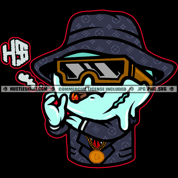 Gangster Ice-cream Man Scarface Smoking Cigar Snowman Hustle Skillz SVG PNG JPG Vector Cutting Files Silhouette Cricut