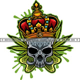 Human Skull Head Skeleton Jeweled Crown Cannabis Smoking Blunt Marijuana Weed leaf Smoke Cigarette Blunt Grind Logo Hustle Skillz SVG PNG JPG Vector Cut Files Silhouette Cricut