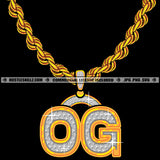 OG Diamond Charm Gemstone Gold Chain Jewelry Gem Golden Necklace Jewel Bling Bling Logo Hustle Skillz SVG PNG JPG Vector Cut Files Silhouette Cricut