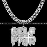 Self Paid Diamond Charm Gemstone Chain Luxury Wealth Jewelry Silver Necklace Jewel Logo Hustle Skillz SVG PNG JPG Vector Cut Files Silhouette Cricut