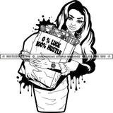 Woman Carrying Bags Full Money Hustler Grind Business Lady Logos Black And White Designs Hustle Skillz SVG PNG JPG Vector Cutting Files Silhouette Cricut