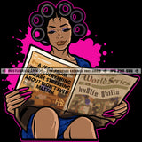 AYear From Now Life Quotes Woman Reading News Paper Hair Rollers Hair Logo Hustle Skillz SVG PNG JPG Vector Cut  Files Silhouette Cricut