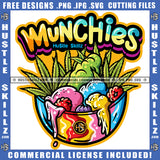 Munchies Ice Cream Cannabis Dripping Blunt Marijuana Weed leaf Logo Hustle Skillz SVG PNG JPG Vector Cut Files Silhouette Cricut