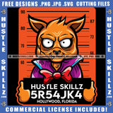 Gangster Cat Evil Eyes Suit Hollywood Florida Jail Hustle Skillz 5R54JK4 Logo Hustle Skillz SVG PNG JPG Vector Cut Files Silhouette Cricut