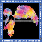 Black Angel Afro Woman Water Paint Colorful Logo Hustle Skillz SVG PNG JPG Vector Cut  Files Silhouette Cricut