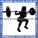 Melanin Beautiful Young Girl Exercise Silhouette Fitness Girl Holding A Barbell Lifting Healthy Lifestyle Symbol Logo Hustle Skillz SVG PNG JPG Vector Cut Files Silhouette Cricut
