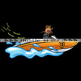 King Gangster Cat Driving Expensive Boat Bitcoin Investor Money Cash Hustle Skillz Dope Hustler Hustling Designs For Products SVG PNG JPG EPS Cut Cutting