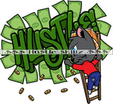 Cat Painting Graffiti Hustle Coins Falling Down Money Cash Hustle Skillz Dope Hustler Hustling Designs For Products SVG PNG JPG EPS Cut Cutting