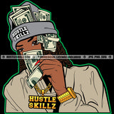 Gangster Lola Money Hat Showing Off Hustler Grind Hustle Skillz SVG PNG JPG Silhouette Cricut Cut Files