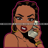 Afro Lola Money Stack Hustler Grind Hustle Skillz SVG PNG JPG Silhouette Cricut Cut Files